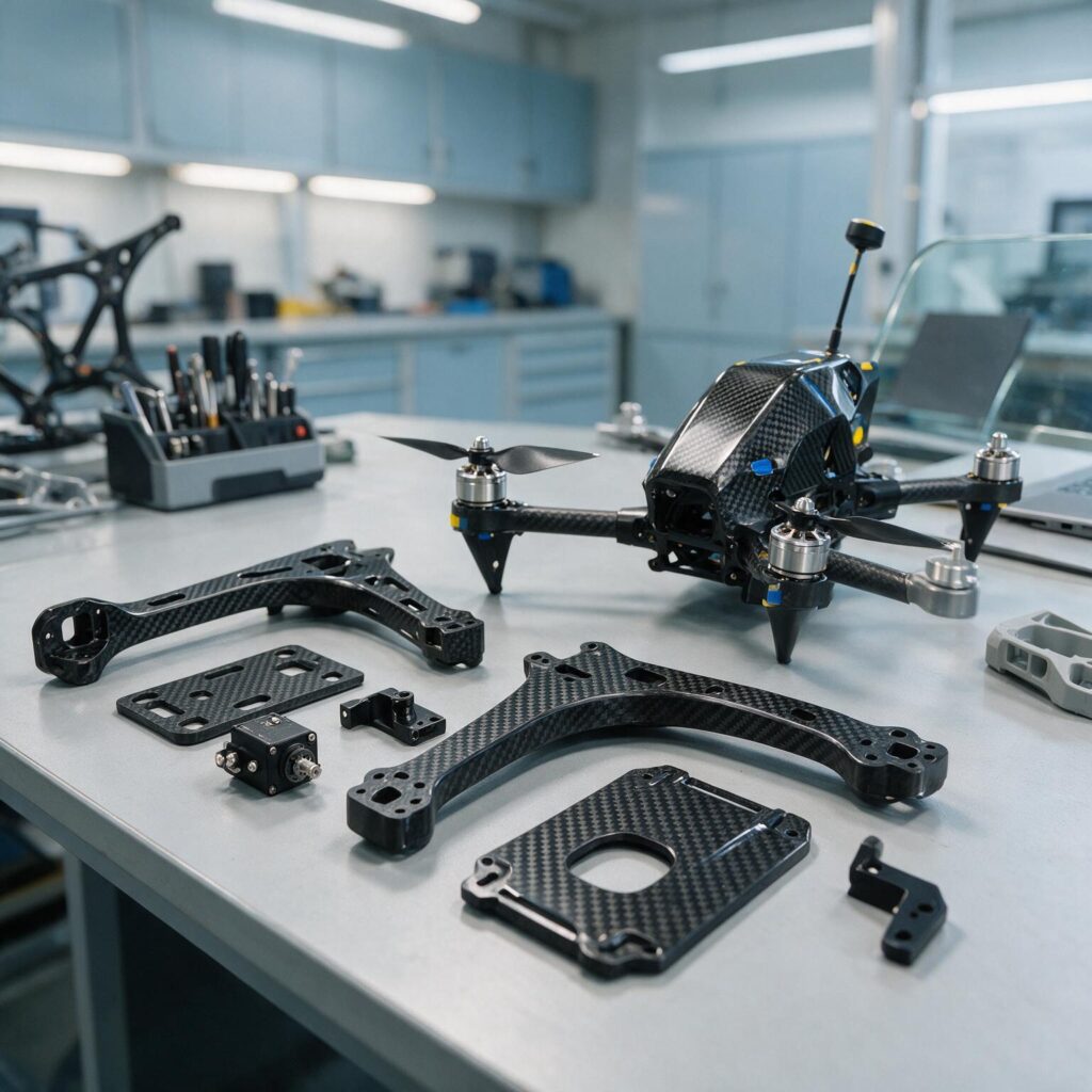 Precision CNC-machined carbon fiber component